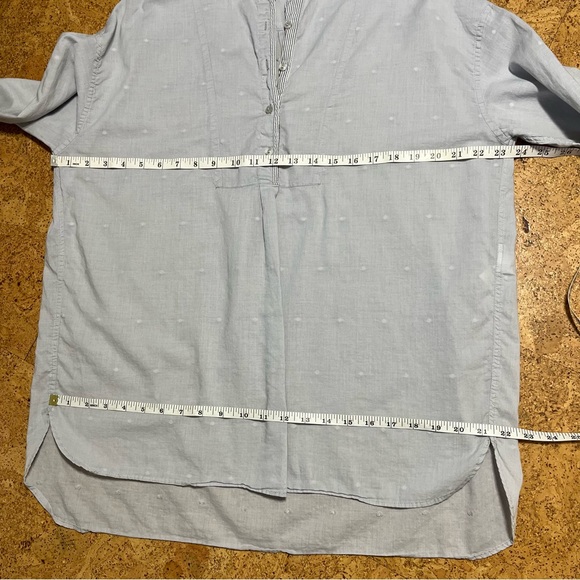 Uniqlo Lightweight 100% Cotton Polka Dot Henley Peasant Top Sz M - Picture 10 of 14